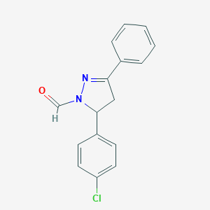 molecular formula C16H13ClN2O B327270 5-(4-Chloro-phenyl)-3-phenyl-4,5-dihydro-pyrazole-1-carbaldehyde 