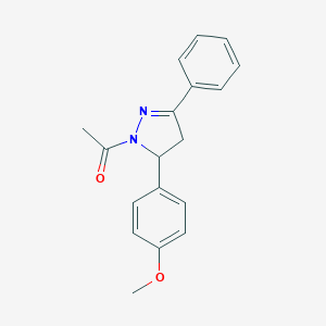 molecular formula C18H18N2O2 B327273 1-Acetyl-5-(4-methoxyphenyl)-3-phenyl-2-pyrazoline 