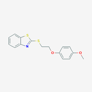 molecular formula C16H15NO2S2 B327276 2-{[2-(4-Methoxyphenoxy)ethyl]sulfanyl}-1,3-benzothiazole 