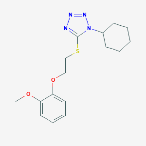 molecular formula C16H22N4O2S B327277 1-Cyclohexyl-5-[2-(2-methoxy-phenoxy)-ethylsulfanyl]-1H-tetrazole 