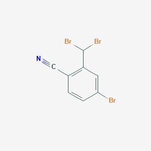 molecular formula C8H4Br3N B3272780 4-Bromo-2-(dibromomethyl)benzonitrile CAS No. 573675-37-3