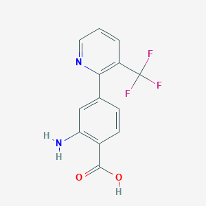 molecular formula C13H9F3N2O2 B3272781 2-Amino-4-(3-trifluoromethylpyridin-2-YL)benzoic acid CAS No. 573676-09-2