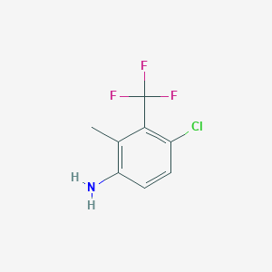 molecular formula C8H7ClF3N B3272801 4-Chloro-2-methyl-3-(trifluoromethyl)aniline CAS No. 573762-19-3