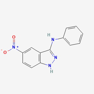 molecular formula C13H10N4O2 B3272852 5-Nitro-N-phenyl-1H-indazol-3-amine CAS No. 574729-29-6