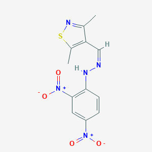 molecular formula C12H11N5O4S B327286 3,5-Dimethyl-4-isothiazolecarbaldehyde {2,4-bisnitrophenyl}hydrazone 