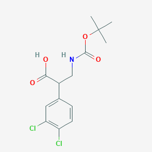 molecular formula C14H17Cl2NO4 B3272866 3-Tert-butoxycarbonylamino-2-(3,4-dichloro-phenyl)-propionic acid CAS No. 574729-44-5