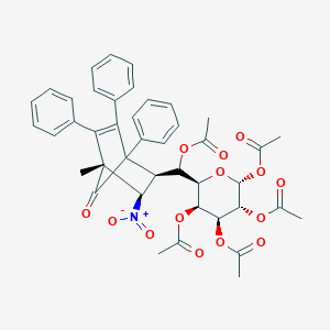 molecular formula C42H41NO14 B327290 [(2R,3R,4S,5S,6R)-2,3,5-triacetyloxy-6-[acetyloxy-[(2R,3R,4R)-4-methyl-3-nitro-7-oxo-1,5,6-triphenyl-2-bicyclo[2.2.1]hept-5-enyl]methyl]oxan-4-yl] acetate 