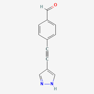 molecular formula C12H8N2O B3272900 4-[2-(1H-pyrazol-4-yl)ethynyl]benzaldehyde CAS No. 575452-25-4