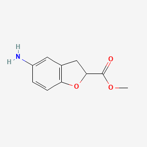 molecular formula C10H11NO3 B3272906 Methyl 5-amino-2,3-dihydrobenzofuran-2-carboxylate CAS No. 575474-64-5