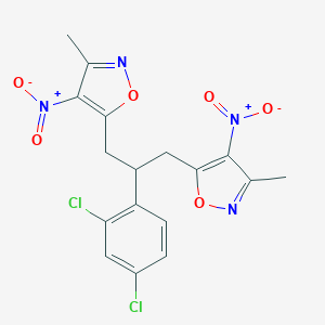 molecular formula C17H14Cl2N4O6 B327292 5-(2-(2,4-Dichlorophenyl)-3-{4-nitro-3-methyl-5-isoxazolyl}propyl)-4-nitro-3-methylisoxazole 
