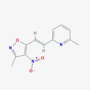 molecular formula C12H11N3O3 B327293 2-(2-{4-Nitro-3-methyl-5-isoxazolyl}vinyl)-6-methylpyridine 