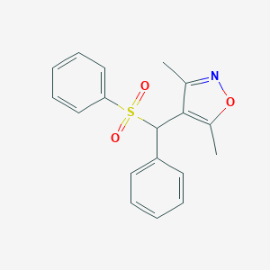 molecular formula C18H17NO3S B327297 3,5-Dimethyl-4-[phenyl(phenylsulfonyl)methyl]isoxazole 