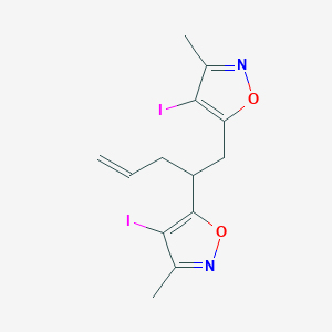 molecular formula C13H14I2N2O2 B327301 4-Iodo-5-{1-[(4-iodo-3-methyl-5-isoxazolyl)methyl]-3-butenyl}-3-methylisoxazole 