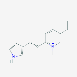 molecular formula C14H17N2+ B327304 5-ethyl-1-methyl-2-[2-(1H-pyrrol-3-yl)ethenyl]pyridin-1-ium 
