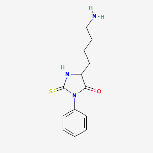 molecular formula C13H17N3OS B3273075 5-(4-Aminobutyl)-3-phenyl-2-sulfanylideneimidazolidin-4-one CAS No. 5789-16-2