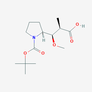 molecular formula C14H25NO5 B032731 (2R,3R)-3-((S)-1-(叔丁氧羰基)吡咯烷-2-基)-3-甲氧基-2-甲基丙酸 CAS No. 120205-50-7
