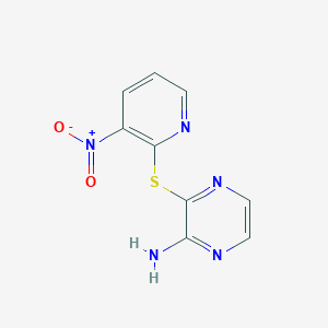 molecular formula C9H7N5O2S B327312 2-Amino-3-({3-nitropyridin-2-yl}sulfanyl)pyrazine 