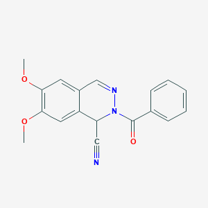 molecular formula C18H15N3O3 B327314 2-Benzoyl-6,7-dimethoxy-1,2-dihydro-1-phthalazinecarbonitrile 