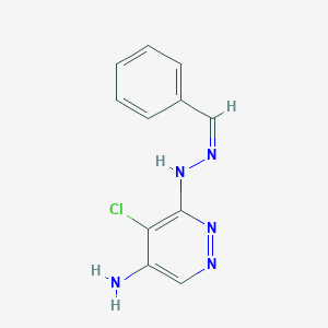 molecular formula C11H10ClN5 B327316 Benzaldehyde (5-amino-4-chloro-3-pyridazinyl)hydrazone 