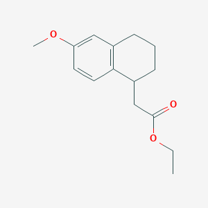 molecular formula C15H20O3 B3273266 Ethyl 2-(6-methoxy-1,2,3,4-tetrahydronaphthalen-1-yl)acetate CAS No. 58491-25-1