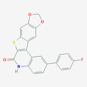 molecular formula C22H12FNO3S B327331 2-(4-fluorophenyl)[1,3]dioxolo[4',5':5,6][1]benzothieno[2,3-c]quinolin-6(5H)-one 