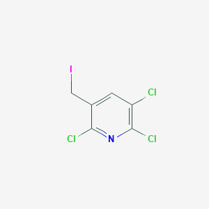 molecular formula C6H3Cl3IN B3273339 2,3,6-Trichloro-5-(iodomethyl)pyridine CAS No. 58596-62-6