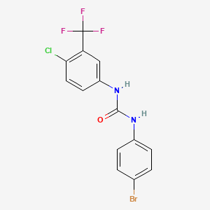 molecular formula C14H9BrClF3N2O B3273406 1-(4-bromophenyl)-3-(4-Chloro-3-(trifluoromethyl)phenyl)urea CAS No. 587-40-6