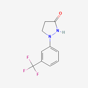molecular formula C10H9F3N2O B3273451 3-Pyrazolidinone, 1-[3-(trifluoromethyl)phenyl]- CAS No. 58773-10-7