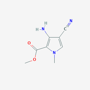 molecular formula C8H9N3O2 B3273464 3-氨基-4-氰基-1-甲基-1H-吡咯-2-甲酸甲酯 CAS No. 587868-36-8