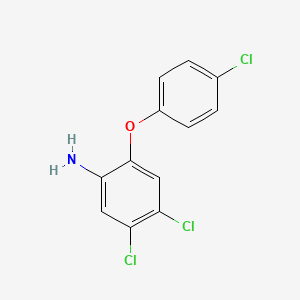 molecular formula C12H8Cl3NO B3273485 4,5-Dichloro-2-(4-chlorophenoxy)aniline CAS No. 58802-24-7