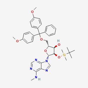 molecular formula C38H47N5O6Si B3273525 (2R,3R,4R,5R)-2-[[Bis(4-methoxyphenyl)-phenylmethoxy]methyl]-4-[tert-butyl(dimethyl)silyl]oxy-5-[6-(methylamino)purin-9-yl]oxolan-3-ol CAS No. 588698-75-3