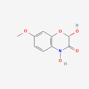 molecular formula C9H9NO5 B3273533 (2s)-2,4-Dihydroxy-7-Methoxy-2h-1,4-Benzoxazin-3(4h)-One CAS No. 588716-65-8