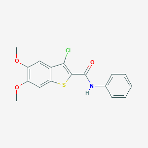 molecular formula C17H14ClNO3S B327356 3-chloro-5,6-dimethoxy-N-phenyl-1-benzothiophene-2-carboxamide 