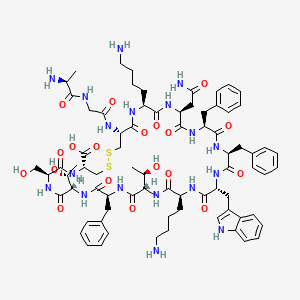 molecular formula C76H104N18O19S2 B3273563 8-D-tryptophan-somatostatin CAS No. 58976-46-8