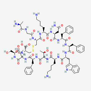 molecular formula C76H104N18O19S2 B3273563 8-D-色氨酸-生长抑素 CAS No. 58976-46-8