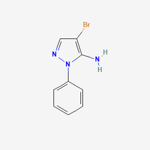 molecular formula C9H8BrN3 B3273574 4-溴-1-苯基-1H-吡唑-5-胺 CAS No. 5900-00-5