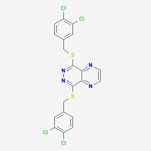 molecular formula C20H12Cl4N4S2 B327359 5,8-Bis[(3,4-dichlorobenzyl)sulfanyl]pyrazino[2,3-d]pyridazine 
