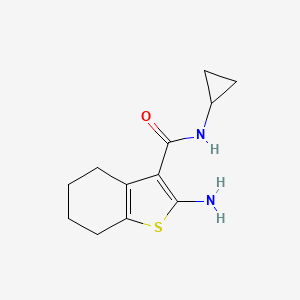 molecular formula C12H16N2OS B3273597 2-氨基-N-环丙基-4,5,6,7-四氢-1-苯并噻吩-3-甲酰胺 CAS No. 590355-47-8