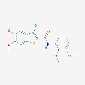 molecular formula C19H18ClNO5S B327361 3-chloro-N-(2,3-dimethoxyphenyl)-5,6-dimethoxy-1-benzothiophene-2-carboxamide 
