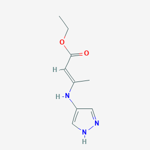 molecular formula C9H13N3O2 B3273721 2-Butenoic acid, 3-(1H-pyrazol-4-ylamino)-, ethyl ester CAS No. 59376-34-0