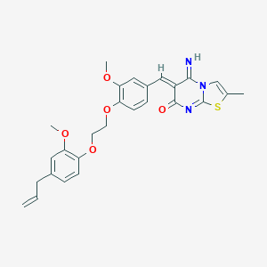 molecular formula C27H27N3O5S B327377 6-{4-[2-(4-allyl-2-methoxyphenoxy)ethoxy]-3-methoxybenzylidene}-5-imino-2-methyl-5,6-dihydro-7H-[1,3]thiazolo[3,2-a]pyrimidin-7-one 