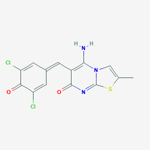 molecular formula C14H9Cl2N3O2S B327382 6-(3,5-dichloro-4-hydroxybenzylidene)-5-imino-2-methyl-5,6-dihydro-7H-[1,3]thiazolo[3,2-a]pyrimidin-7-one 