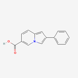 molecular formula C15H11NO2 B3273823 2-Phenylindolizine-6-carboxylic acid CAS No. 59603-58-6