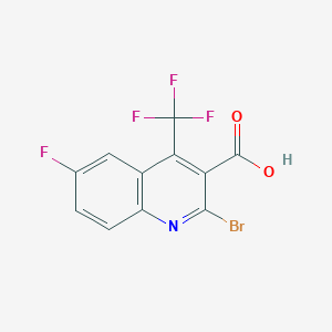 molecular formula C11H4BrF4NO2 B3273847 2-bromo-6-fluoro-4-(trifluoromethyl)quinoline-3-carboxylic Acid CAS No. 596845-49-7