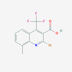 molecular formula C12H7BrF3NO2 B3273852 2-bromo-8-methyl-4-(trifluoromethyl)quinoline-3-carboxylic Acid CAS No. 596845-52-2