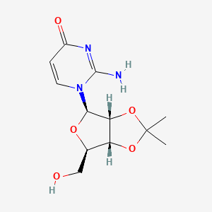 molecular formula C12H17N3O5 B3273859 2-Amino-1-((3aR,4R,6R,6aR)-6-(hydroxymethyl)-2,2-dimethyltetrahydrofuro[3,4-d][1,3]dioxol-4-yl)pyrimidin-4(1H)-one CAS No. 5975-05-3