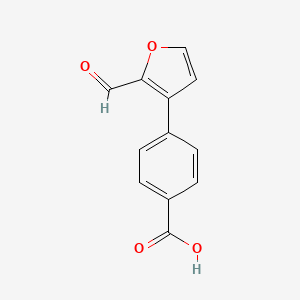 molecular formula C12H8O4 B3273870 4-(2-Formylfuran-3-YL)benzoic acid CAS No. 597565-49-6