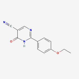 molecular formula C13H11N3O2 B3273936 2-(4-Ethoxyphenyl)-6-oxo-1,6-dihydropyrimidine-5-carbonitrile CAS No. 59855-70-8