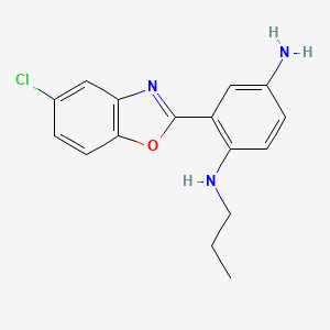 molecular formula C16H16ClN3O B3273971 2-(5-Chlorobenzo[d]oxazol-2-yl)-N1-propylbenzene-1,4-diamine CAS No. 599203-16-4