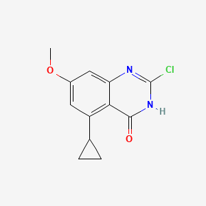 molecular formula C12H11ClN2O2 B3274073 2-chloro-5-cyclopropyl-7-methoxyquinazolin-4(3H)-one CAS No. 601514-53-8